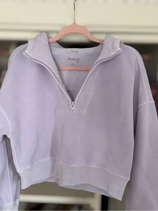 Abercrombie & Fitch Half Zip Lavender Hoodie - Picture 3 of 9